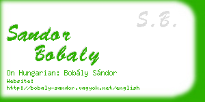 sandor bobaly business card